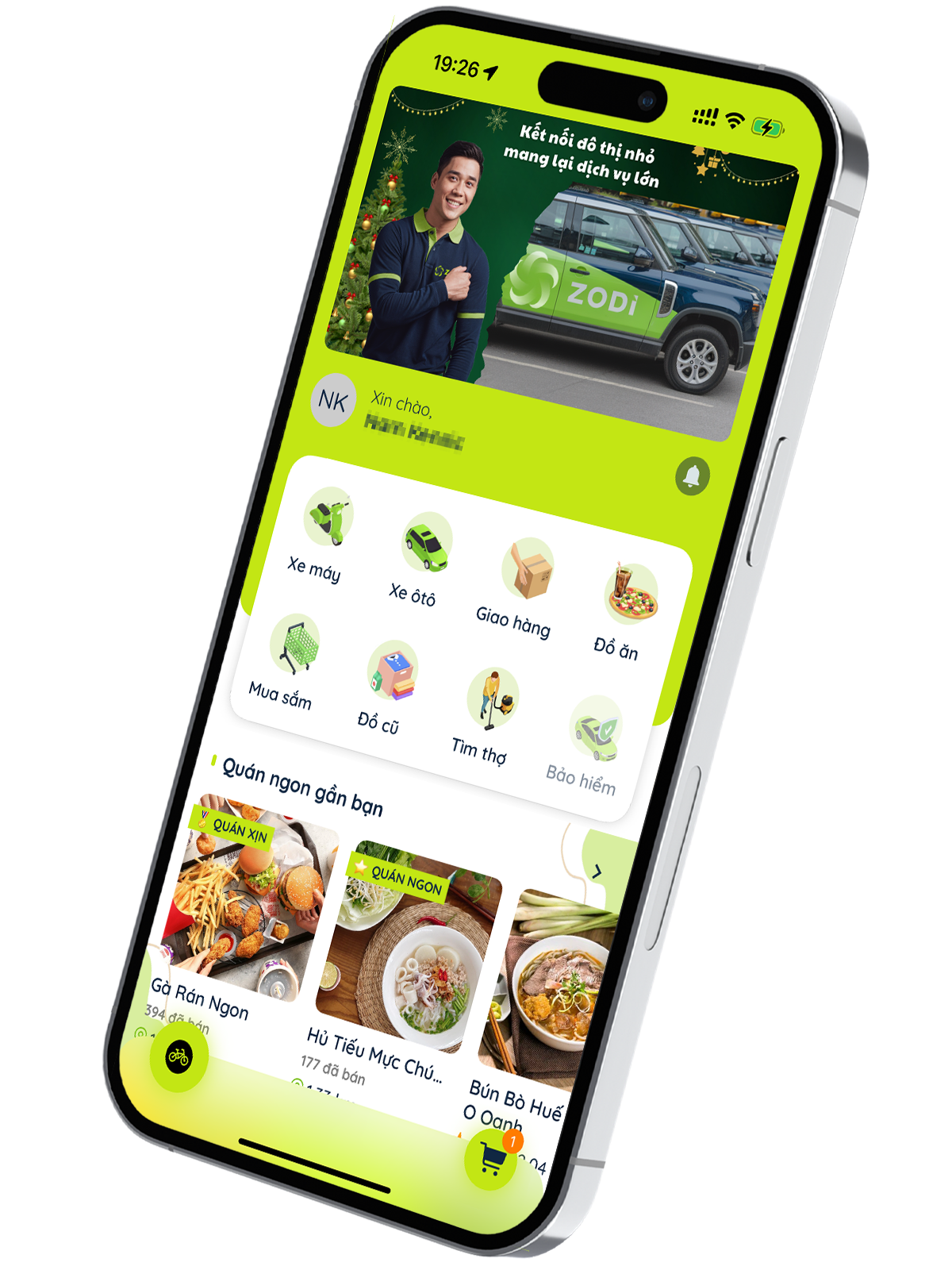 Zodi App - Đặt dịch vụ